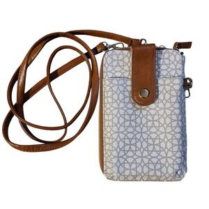 Safe Keeper Cross Body RFID Protection Purse White‎ Brown